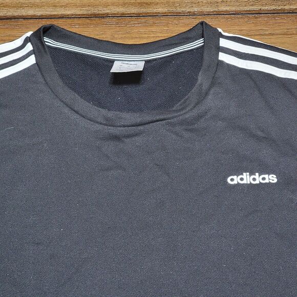 Adidas LS Unisex Crewneck Thin Sweatshirt Classic Stripes - Size XL - Picture 2 of 5